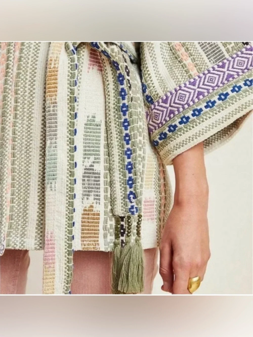 Andersen & Lauth Mattia Woven Belted Kimono. One size. EUC. - Picture 3 of 7